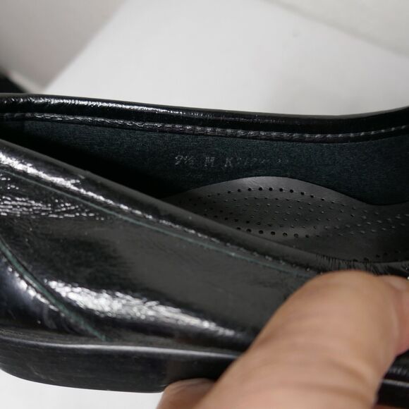 SAS Metro Horse Bit Loafers Slip-On Flat Black Patent Leather Tripad Size 9.5 M - Picture 11 of 11